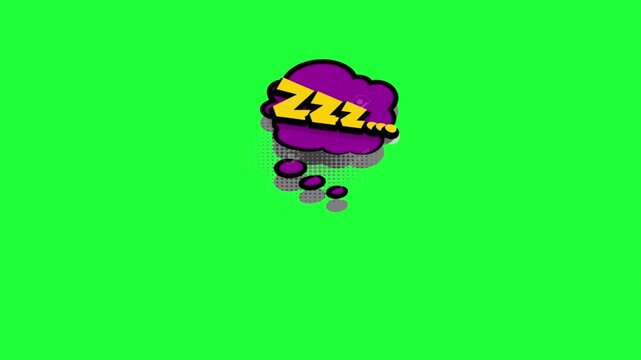  Comic zzz sleep bubble green screen animation 