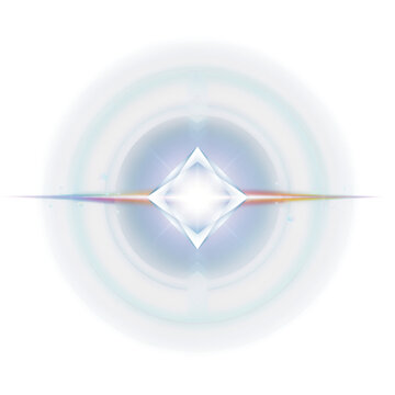 A glowing futuristic light energy orb with circular rings isolated on transparent background