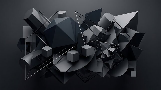 Abstract geometric 3D wireframe structure design.