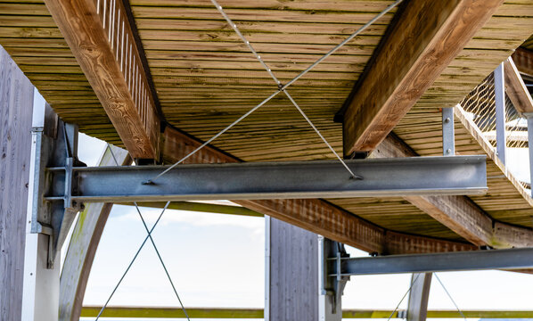 Binz, Ruegen, Mecklenburg-Western Pomerania, Germany-July 23, 2026: Wooden and steel construction of the treetop observation tower