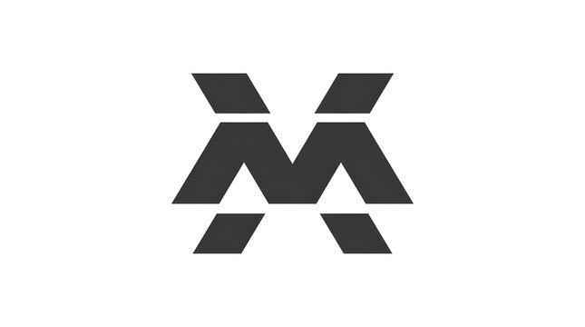 Minimalist black geometric letter M logo designed with bold angular shapes and separated elements. Clean abstract vector-style symbol suitable for branding, corporate identity, technology, and modern 