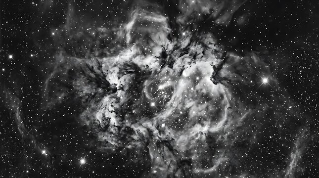 Abstract black and white microscopic cellular texture.