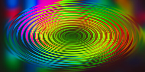 Fototapeta premium Vibrant multicolored circular waves pattern in digital artistic design.