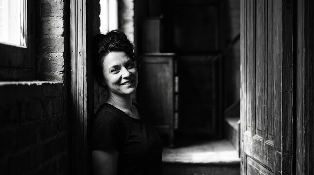 Black and white woman portrait view 204