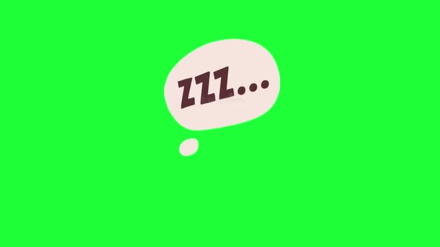 Sleep zzz bubble animation green screen dream rest
