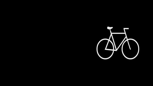 Bicycle Icon Representing Cycling, Fitness and Eco-Friendly Transportation,4k animation