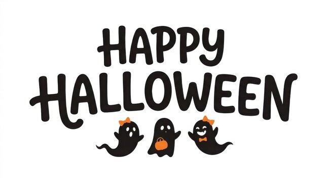 Happy Halloween festive greeting with spooky bat and pumpkin vector illustration