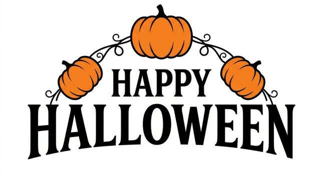 Halloween pumpkin banner with festive greeting for seasonal party decor and marketing materials