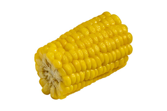Close up cooked corn kernels glossy yellow texture food macro