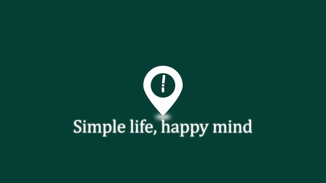 Minimalist motion with clock map pin and simple life happy mind typography animation motion animation