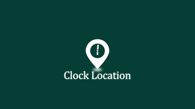 Clock location map pin animation, time management and scheduling concept, minimalist motion