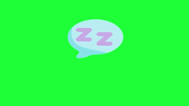 Sleep speech bubble animation green screen dream