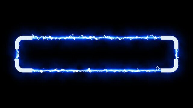 Lower third title futuristic motion banner for overlay glowing neon Blue designs with alpha channel. Perfect for video editing, news, presentations, interviews, and social media.