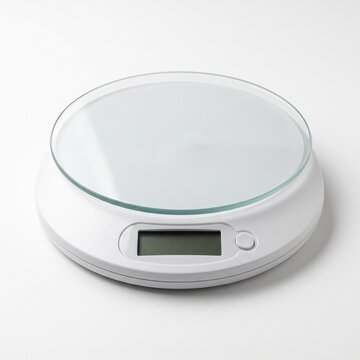 Digital Kitchen Scale, Food Weighing Scale, Electronic Kitchen Scale, Digital Kitchen Scale with Glass Platform, Modern Electronic Food Weighing Scale, Minimalist Kitchen Scale Product Photography