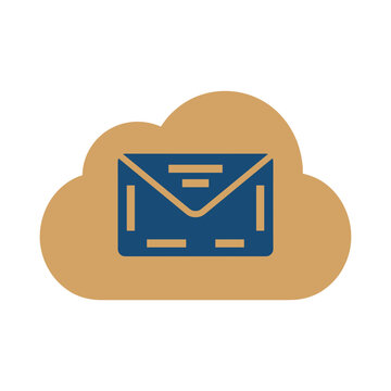 Cloud computing mail message storage data network symbol icon