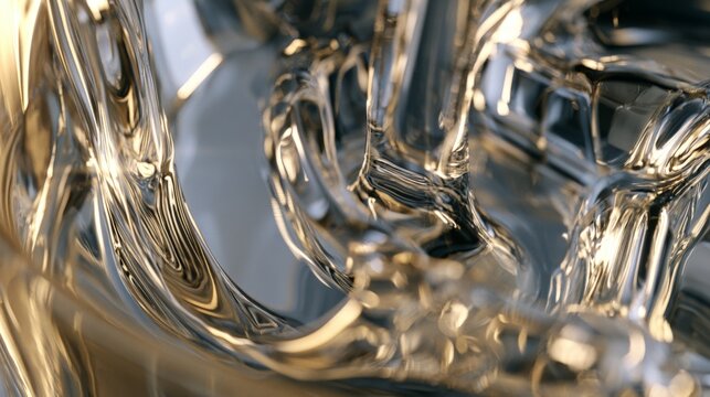 Close-up of flowing water with reflections, showcasing its clarity and movement.