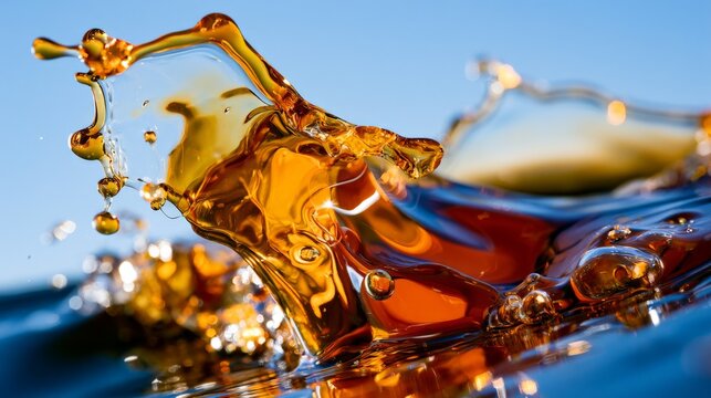 Close-up of refreshing beverage splash capturing vibrant liquid motion.