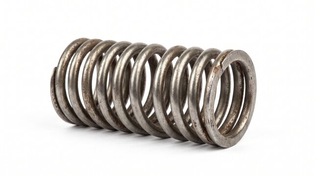 Close-up of a coiled metal spring