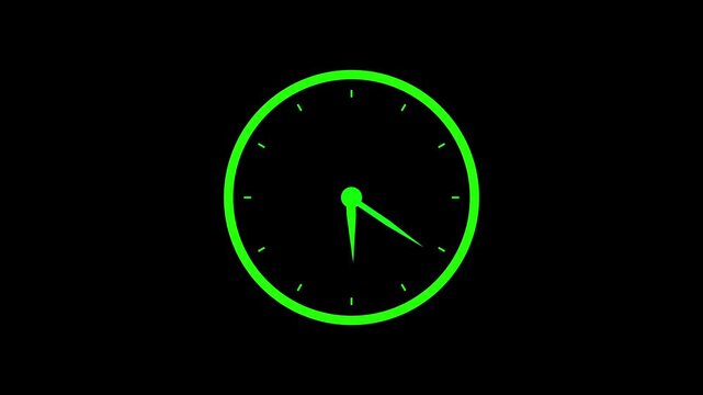 12 Hours Clock. 4K High Quality Green Screen Video