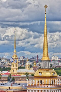 Spire Towers, Admiralty Building, Peter and Paul Church, St. Petersburg, Russia