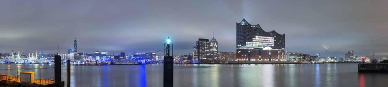 City view, panorama, Elbe Philharmonic Hall, harbour, Elbe, Hamburg, Germany
