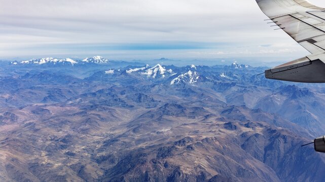 Flight from Lima to Cusco, Andes, Peru