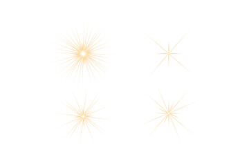Fototapeta premium Golden Sparkle Light Effects Collection with Radiating Starbursts and Soft Glow