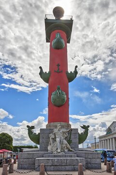 Rostra Column, Vasily Island, St. Petersburg, Russia