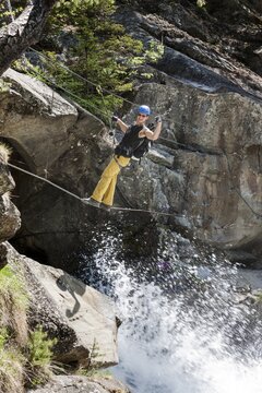 Korbinian Franck, climbing, Stuibenfall, via ferrata, waterfall, &Ouml;tztal, Austria