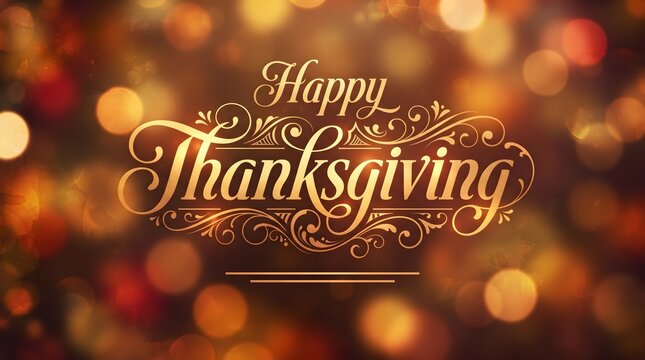 A warm and joyful thanksgiving greeting with beautiful bokeh and festive autumnal colors