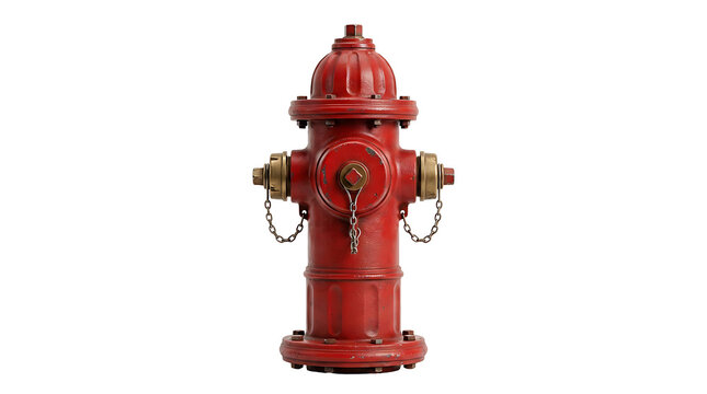 Red fire hydrant isolated on black background