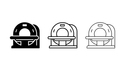Fototapeta premium MRI scanner medical diagnostic icon set isolated on transparent background