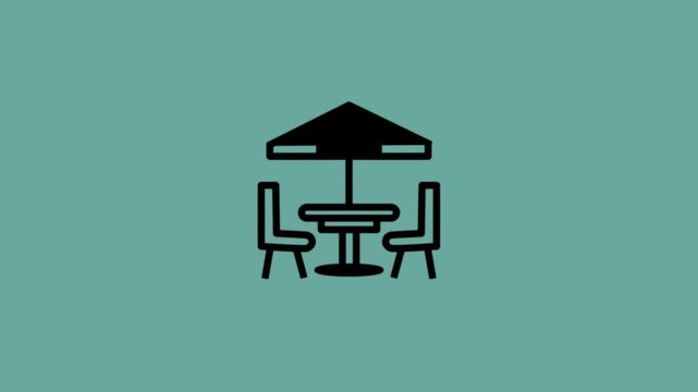 dining chair animated icon with green background