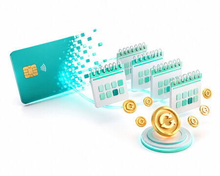 High quality 3D isometric Buy Now Pay Later BNPL and cashback concept on white background, Generative AI⁠