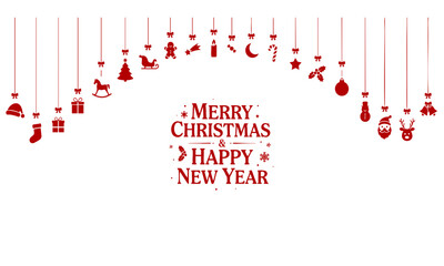 Naklejka premium Christmas icons and New Year greetings