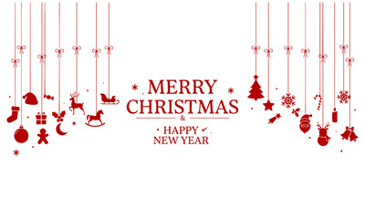 Naklejka premium Christmas icons and New Year greetings