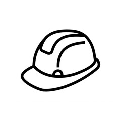 Fototapeta premium Construction Hard Hat Line Icon For Safety And Engineering