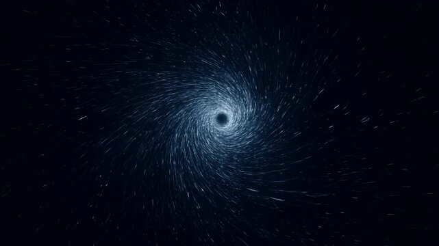 abstract glowing spiral patterns against a dark cosmic background with a mysterious and futuristic mood in a neutral frontal perspective, featuring blue, black, and white colors.