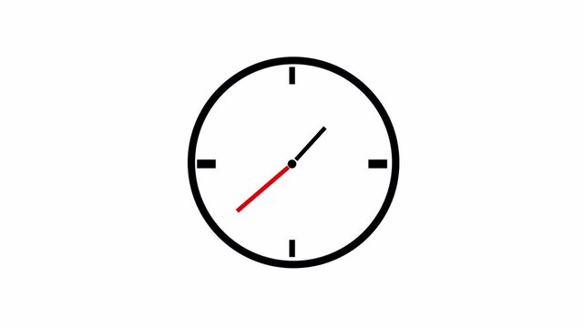 Clock Icon Animation, 24 Hour Fast Time Lapse Stopwatch Loop with Transparent Background with 4K