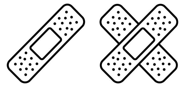 Adhesive bandage icon set