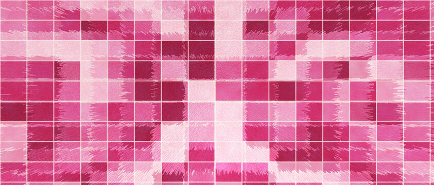Colorful pixel art mosaic pattern with square tiles