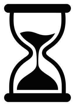 Black silhouette icon of an hourglass