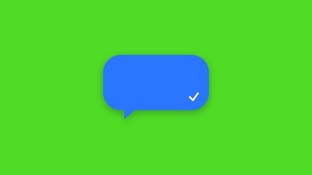 Chat typing indicator bubble animation with sent tick, green screen