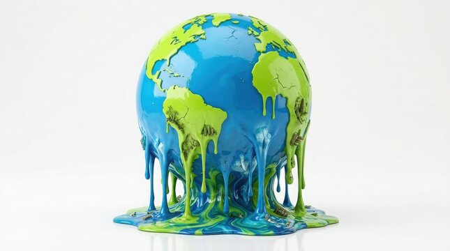 Melting globe representing climate change