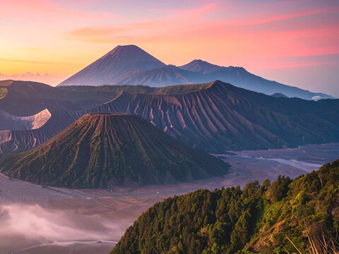 sunset in the mountains