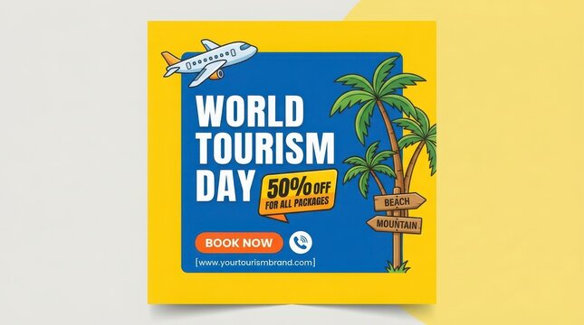World tourism day promotional social media post