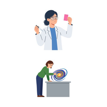 Diverse Female Scientists Conducting Research and Analyzing Cosmic Phenomena in a Laboratory Setting