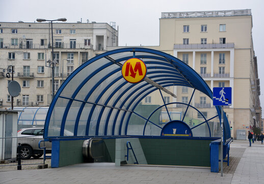 WARSAW POLAND: Warsaw Metro is a rapid transit system serving the city of Warsaw. It currently consists of two lines, the north&ndash;south Line M1 and the initial segment of the east-west Line M2