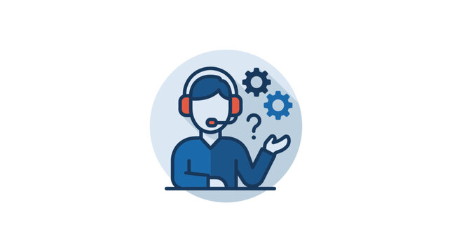 customer support, technical assistance, call center operator, helpdesk service, problem solving vector illustration