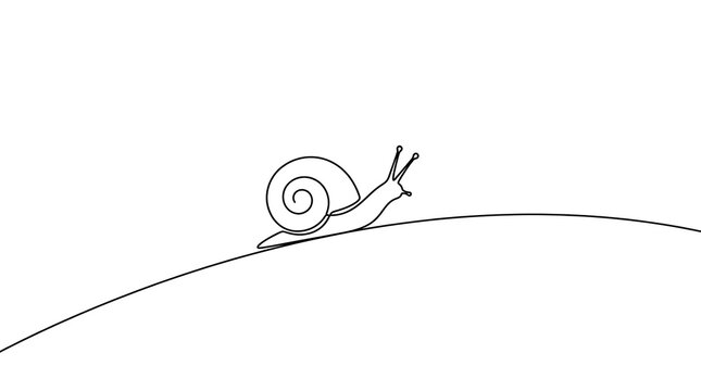 Cute Snail Vector Illustration Isolated on White Background, Cartoon Garden Mollusk with Spiral Shell, Funny Slow Animal Nature Design for Creative Artwork and Decoration